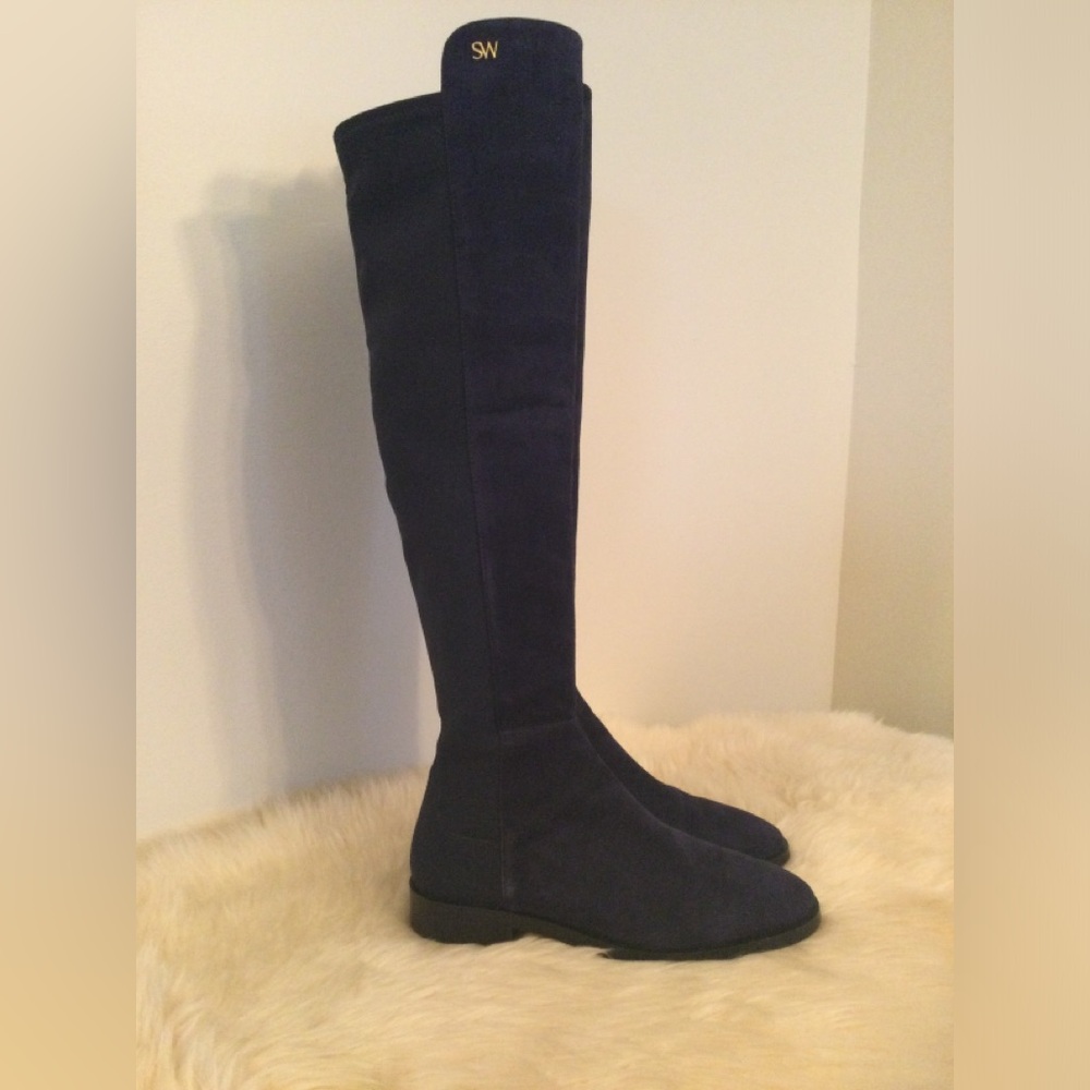 Stuart Weitzman Keenan Women's Dark Navy Over-the-Knee Boots